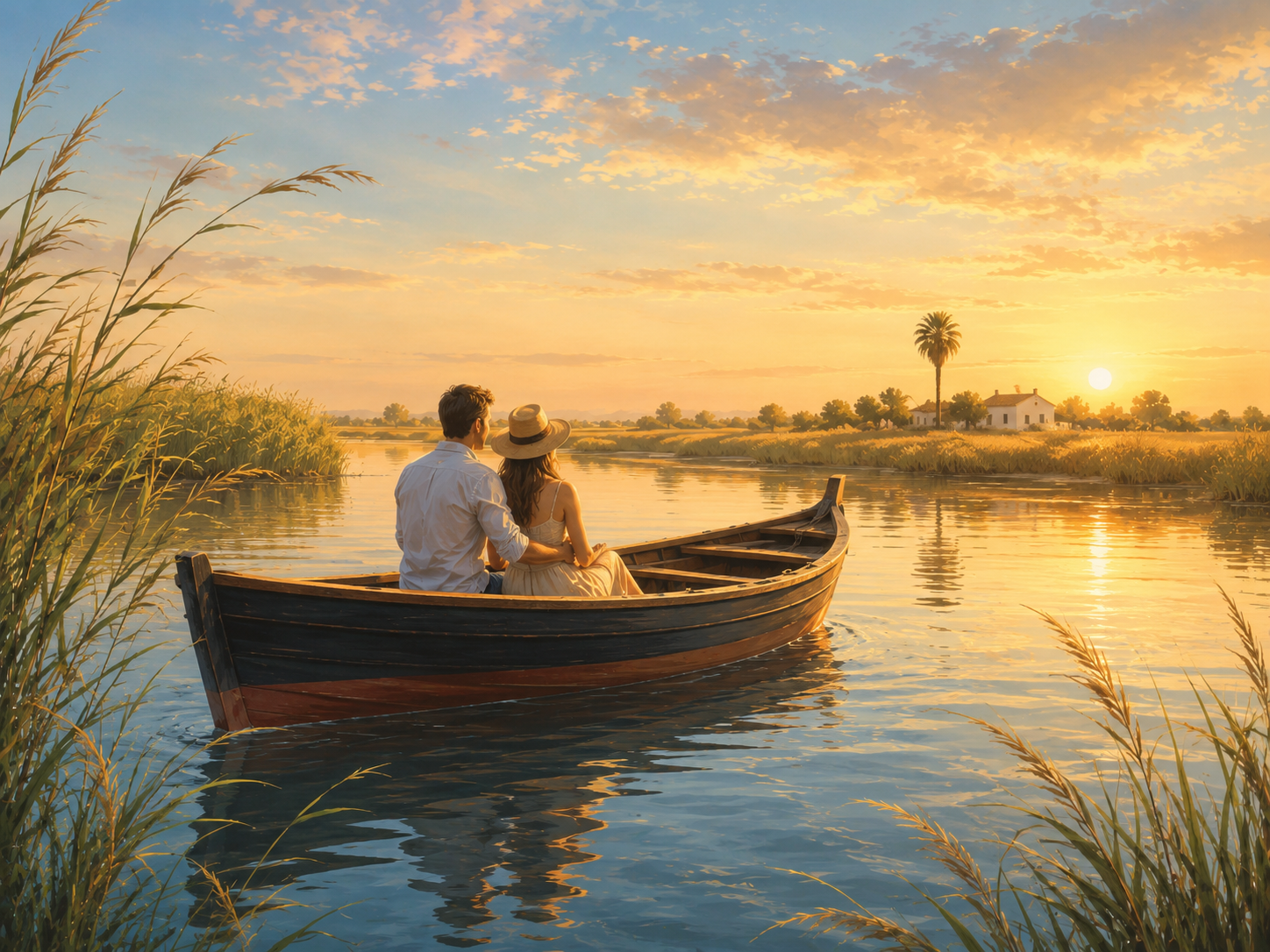 Paseo romántico privado en barca por la Albufera